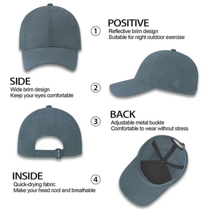 Quick Dry Sports Cap Athletic Mesh Adjustable Plain Hat