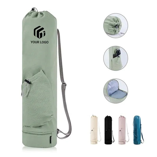 Portable sports gym yoga mat bag carrier with wet pocket