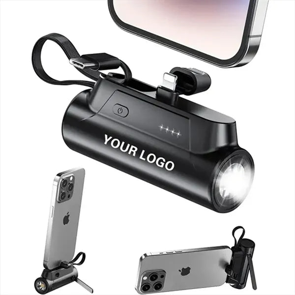 5000mAh Portable Power Bank with Flashlight