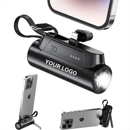 5000mAh Portable Power Bank with Flashlight