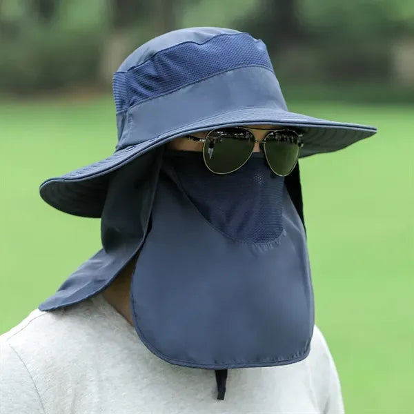 Men's Wide Brim Fishing Hat All Round Covered Sunscreen Cap