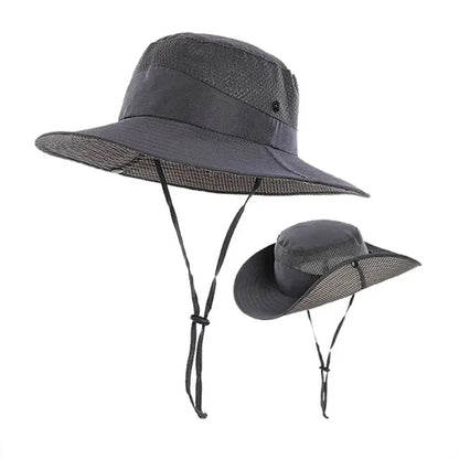 Men's Outdoor Fishing Sun Bucket Hat with Mesh Top