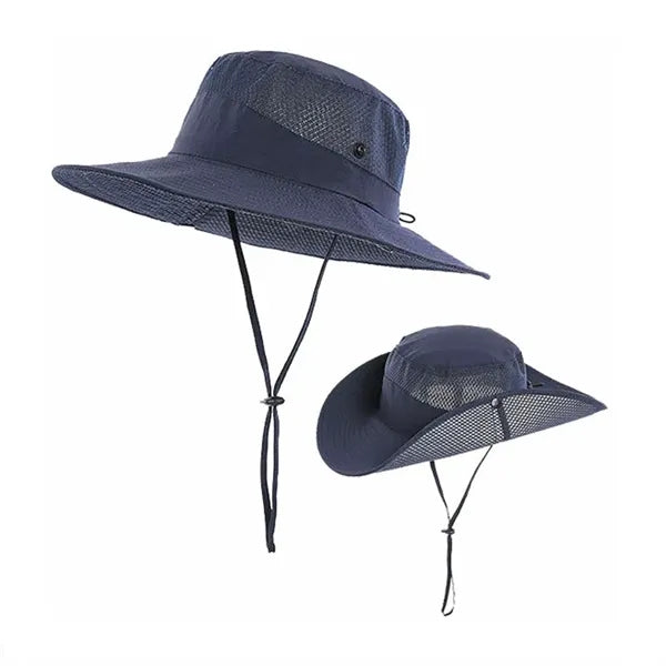 Men's Outdoor Fishing Sun Bucket Hat with Mesh Top