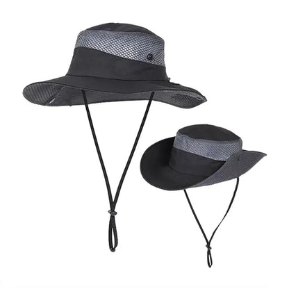 Men's Outdoor Fishing Sun Bucket Hat with Mesh Top