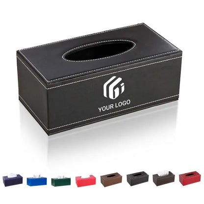 Office hotel magnetic rectangle leather tissue box cover