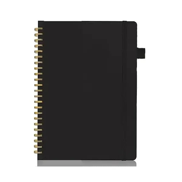 8.5"x 6"Premium Leather Spiral Journal Notebook W/Pen Loop