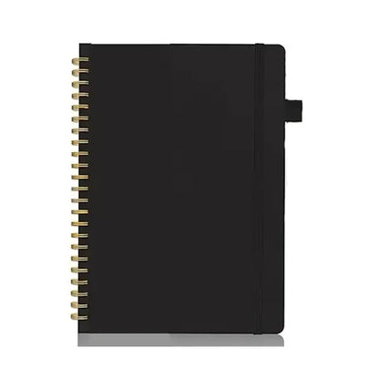 8.5"x 6"Premium Leather Spiral Journal Notebook W/Pen Loop
