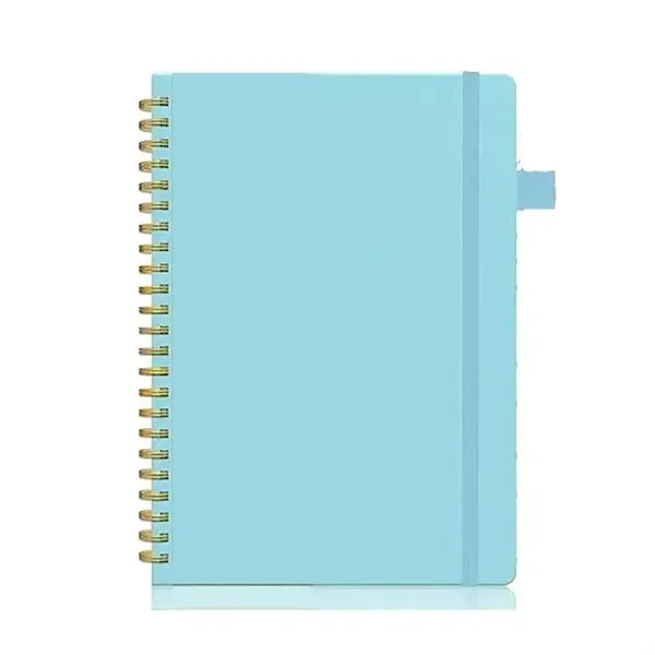8.5"x 6"Premium Leather Spiral Journal Notebook W/Pen Loop