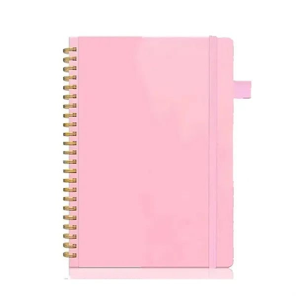 8.5"x 6"Premium Leather Spiral Journal Notebook W/Pen Loop