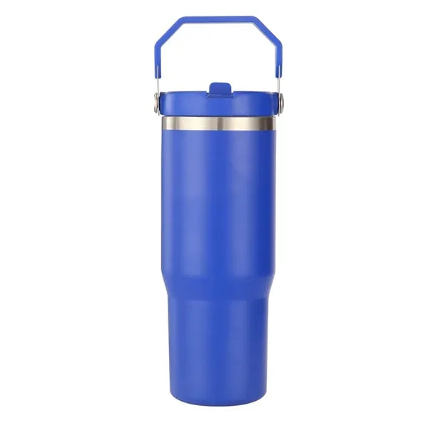 30 oz Stainless Steel Tumbler with Flip Straw and Handle
