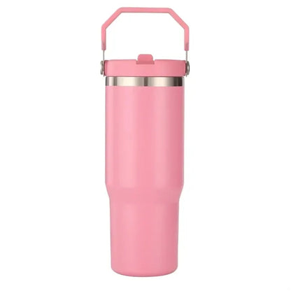 30 oz Stainless Steel Tumbler with Flip Straw and Handle