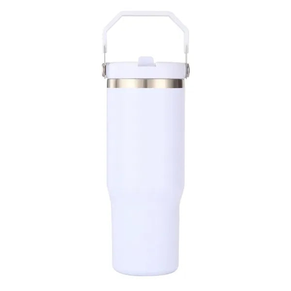 30 oz Stainless Steel Tumbler with Flip Straw and Handle