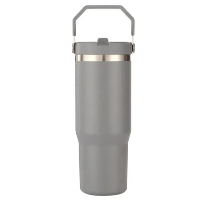 30 oz Stainless Steel Tumbler with Flip Straw and Handle