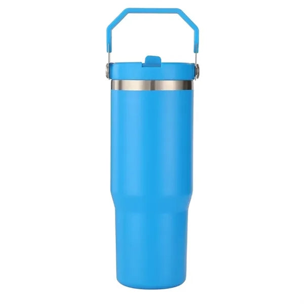 30 oz Stainless Steel Tumbler with Flip Straw and Handle