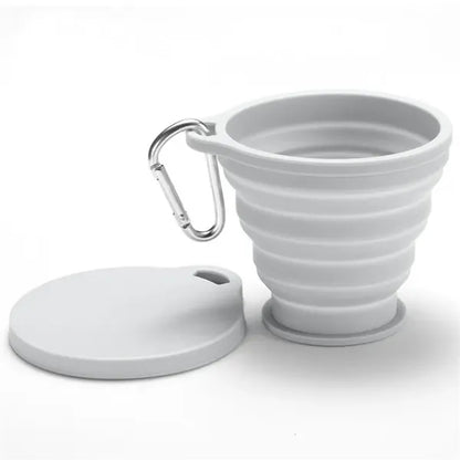 Small Collapsible Silicone Cup with Carabiner Lid