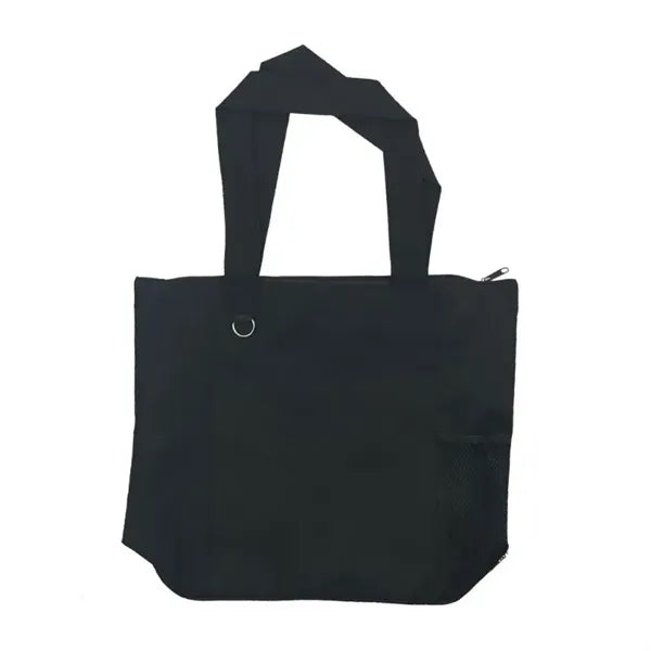 Nylon Shopping Tote with Zip Closure