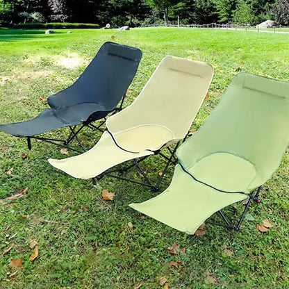 Foldable Outdoor Reclining Camping Chair With Footrest