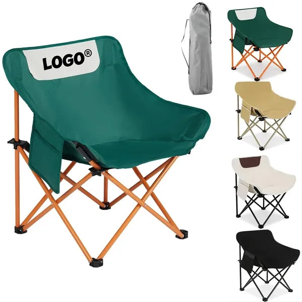 Foldable Outdoor Camping Chair With Side Pocket Storage