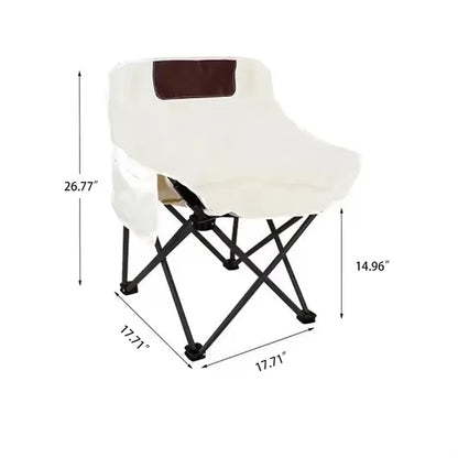 Foldable Outdoor Camping Chair With Side Pocket Storage