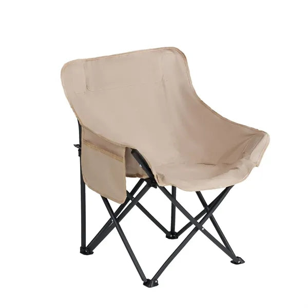 Foldable Outdoor Camping Chair With Side Pocket Storage