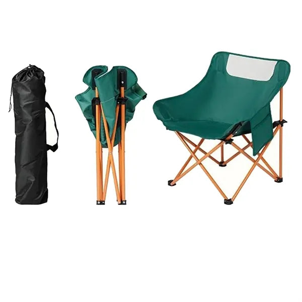 Foldable Outdoor Camping Chair With Side Pocket Storage