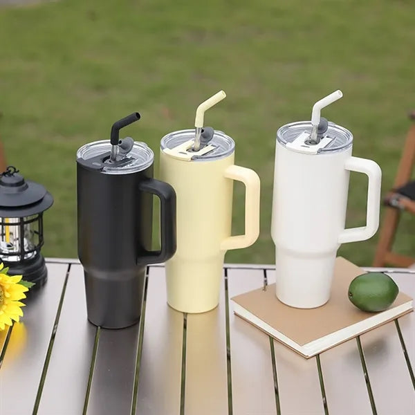 40Oz. Stainless Steel Handle Travel Tumbler with Stra