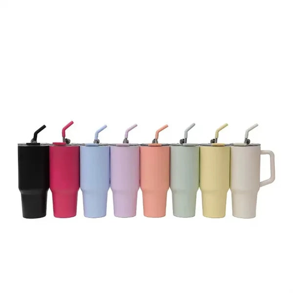 40Oz. Stainless Steel Handle Travel Tumbler with Stra