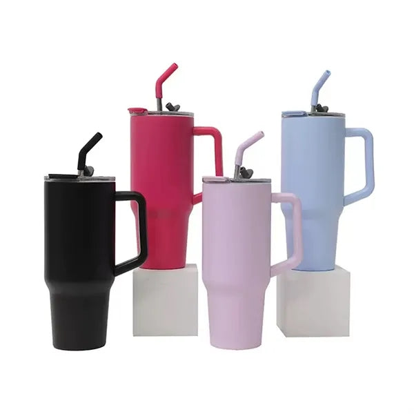 40Oz. Stainless Steel Handle Travel Tumbler with Stra