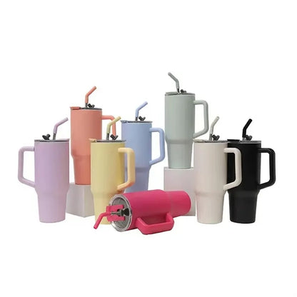 40Oz. Stainless Steel Handle Travel Tumbler with Stra