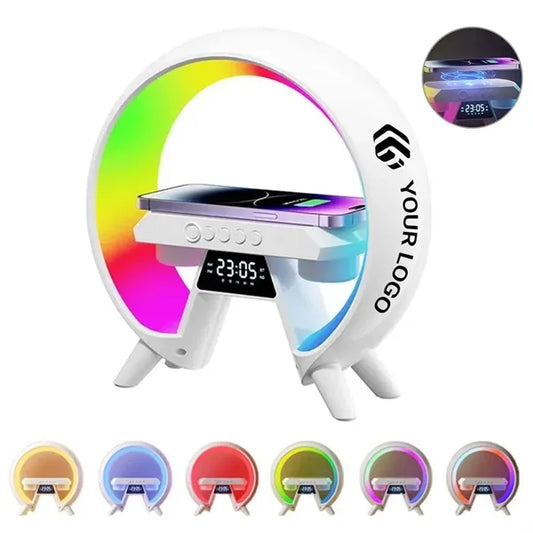 All in one wireless charger led light bluetooth speaker