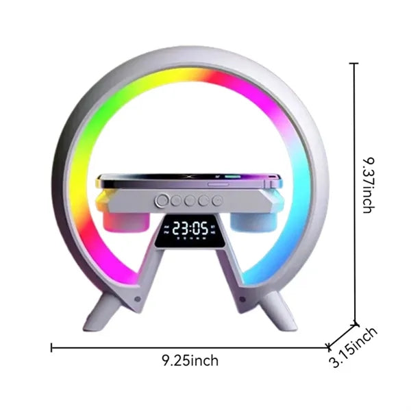 All in one wireless charger led light bluetooth speaker
