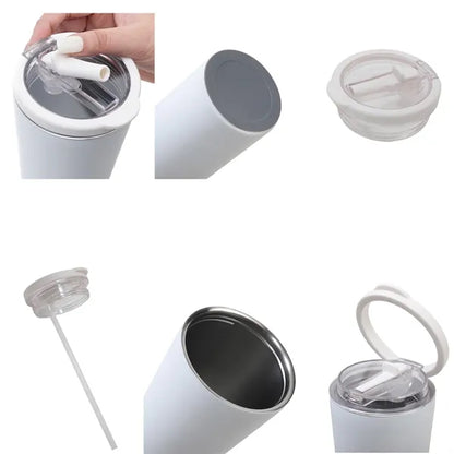 16oz. Stainless Steel Insulated Tumbler with Folding Straw