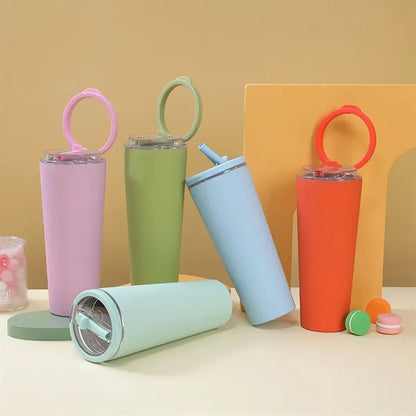 16oz. Stainless Steel Insulated Tumbler with Folding Straw