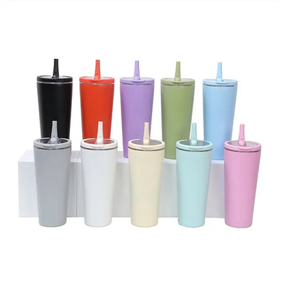 16oz. Stainless Steel Insulated Tumbler with Folding Straw