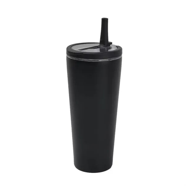 16oz. Stainless Steel Insulated Tumbler with Folding Straw