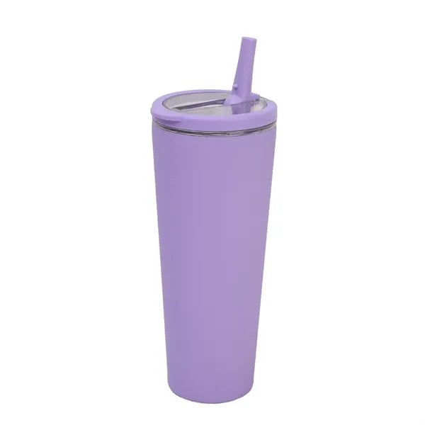 16oz. Stainless Steel Insulated Tumbler with Folding Straw
