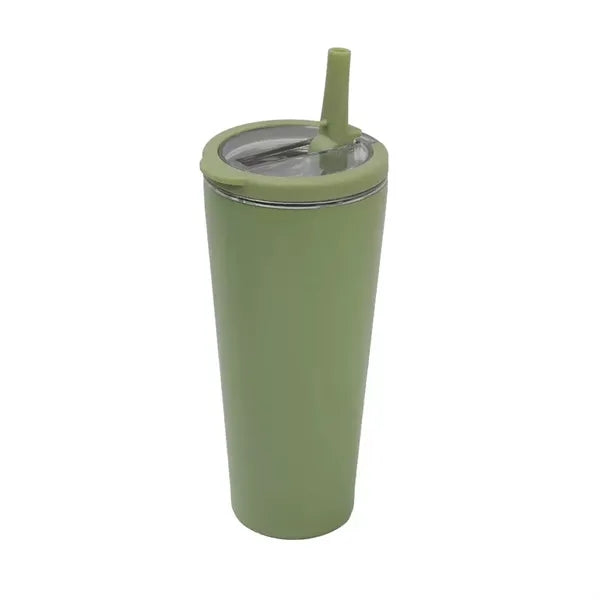 16oz. Stainless Steel Insulated Tumbler with Folding Straw