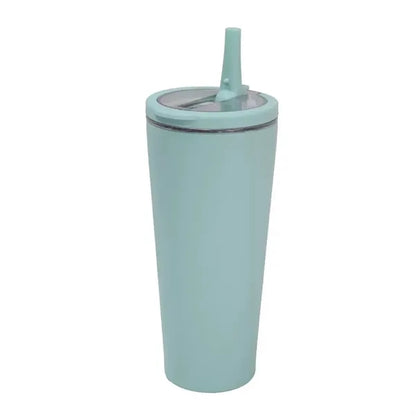 16oz. Stainless Steel Insulated Tumbler with Folding Straw