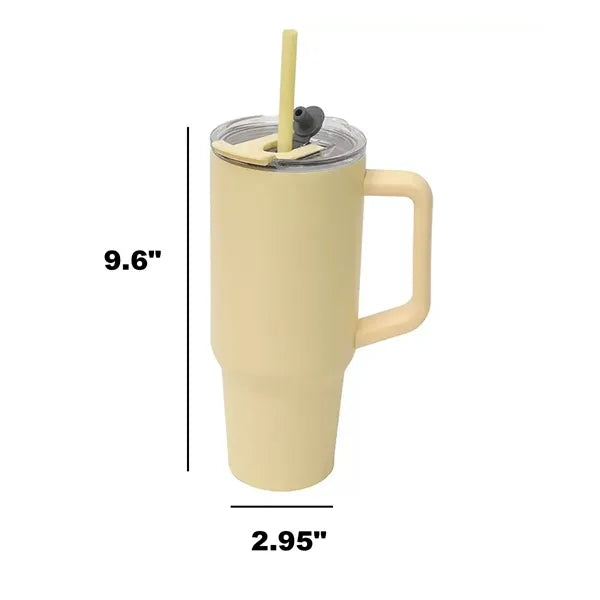 40Oz.Double Walled Insulated Tumbler with Handle and Straw