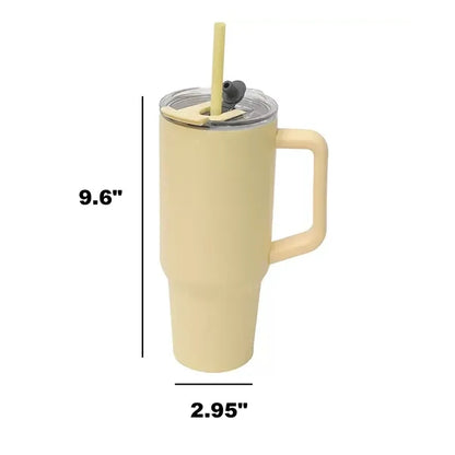 40Oz.Double Walled Insulated Tumbler with Handle and Straw
