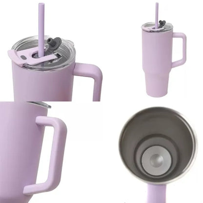 40Oz.Double Walled Insulated Tumbler with Handle and Straw
