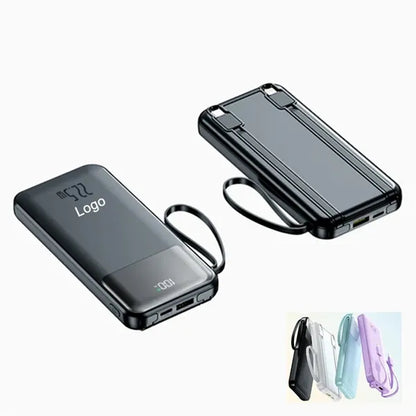 10000mAh 22.5W Power Bank with Built in detachable Cables