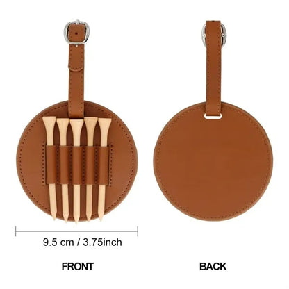 Leather Golf Tee Holder with 5pcs Golf Tees