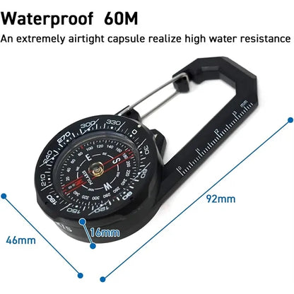 Compass with Scale Carabiner