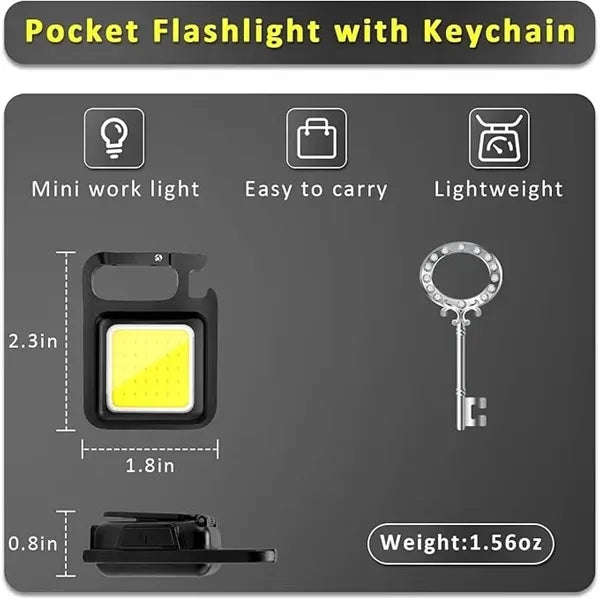 Mini Pocket COB Keychain Flashlight