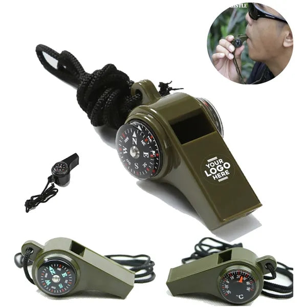 Emergency Whistle with Compass and Thermometer