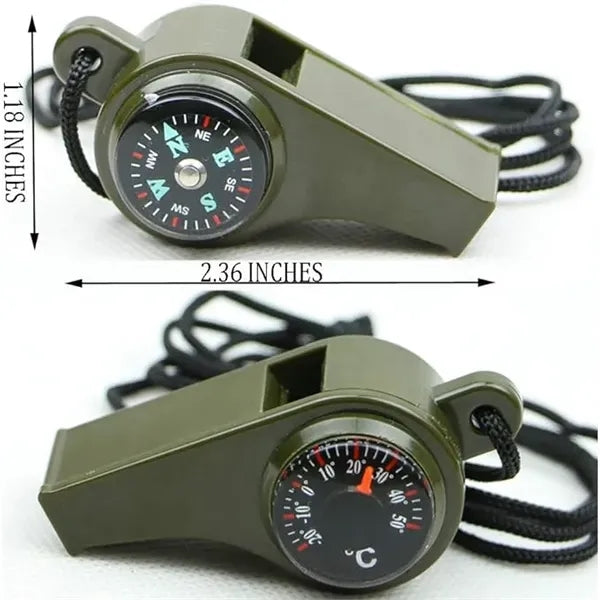 Emergency Whistle with Compass and Thermometer