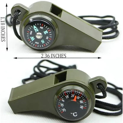 Emergency Whistle with Compass and Thermometer