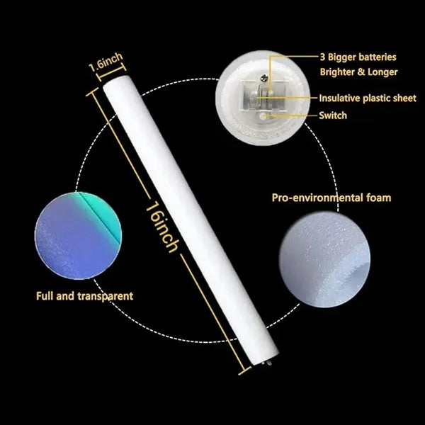 LED Foam Sticks Glow Baton Noisemaker