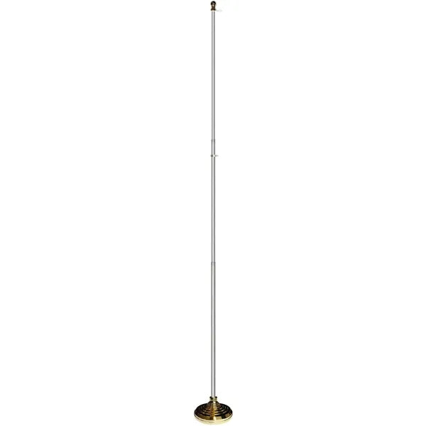 Indoor & Parade Telescopic Silver Pole And Base Kit - 8ft